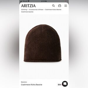 Babaton Chocolate brown 100% cashmere beanie